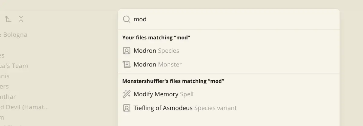 A screenshot of the new search anything tool